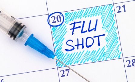flu shot circled on calendar
