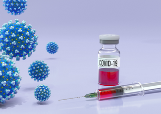 COVID-19 vaccine bottle & needle